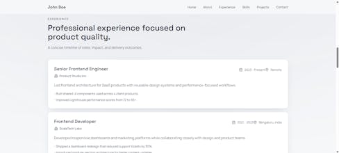 Minimal Developer Portfolio Template gallery image