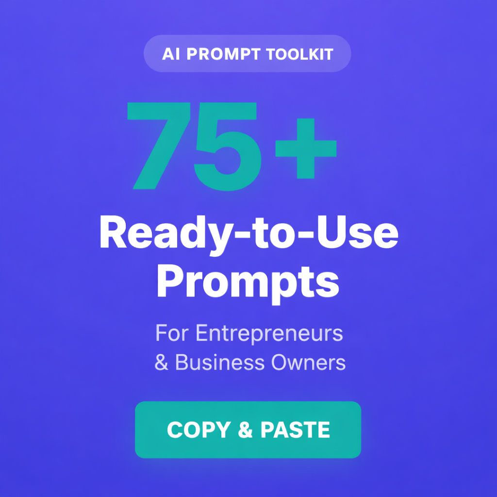 AI prompt toolkit for Entrepreneurs - Main product screenshot demonstrating key features and user interface