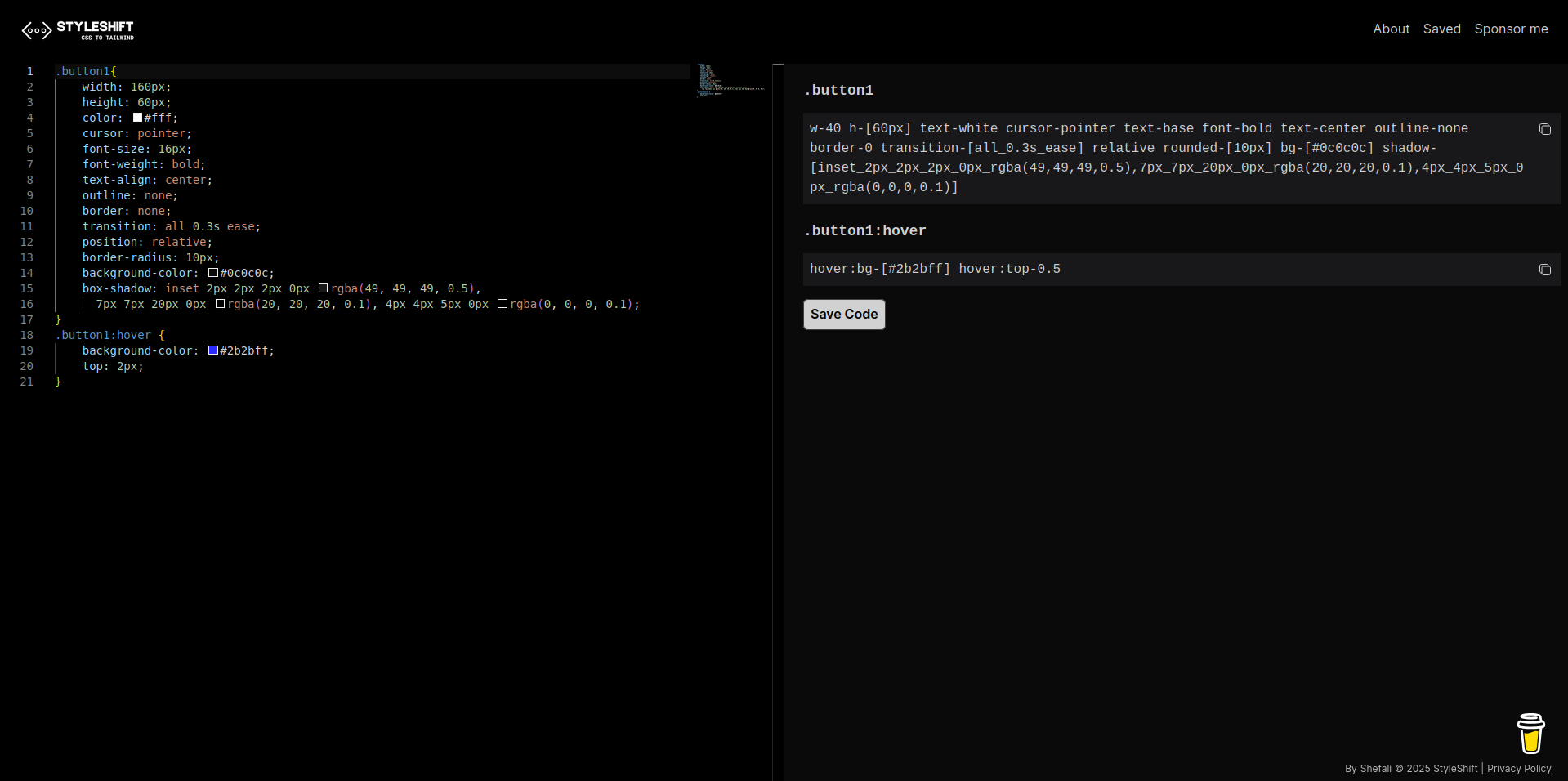 Styleshift - CSS tot CSS -converter media 2