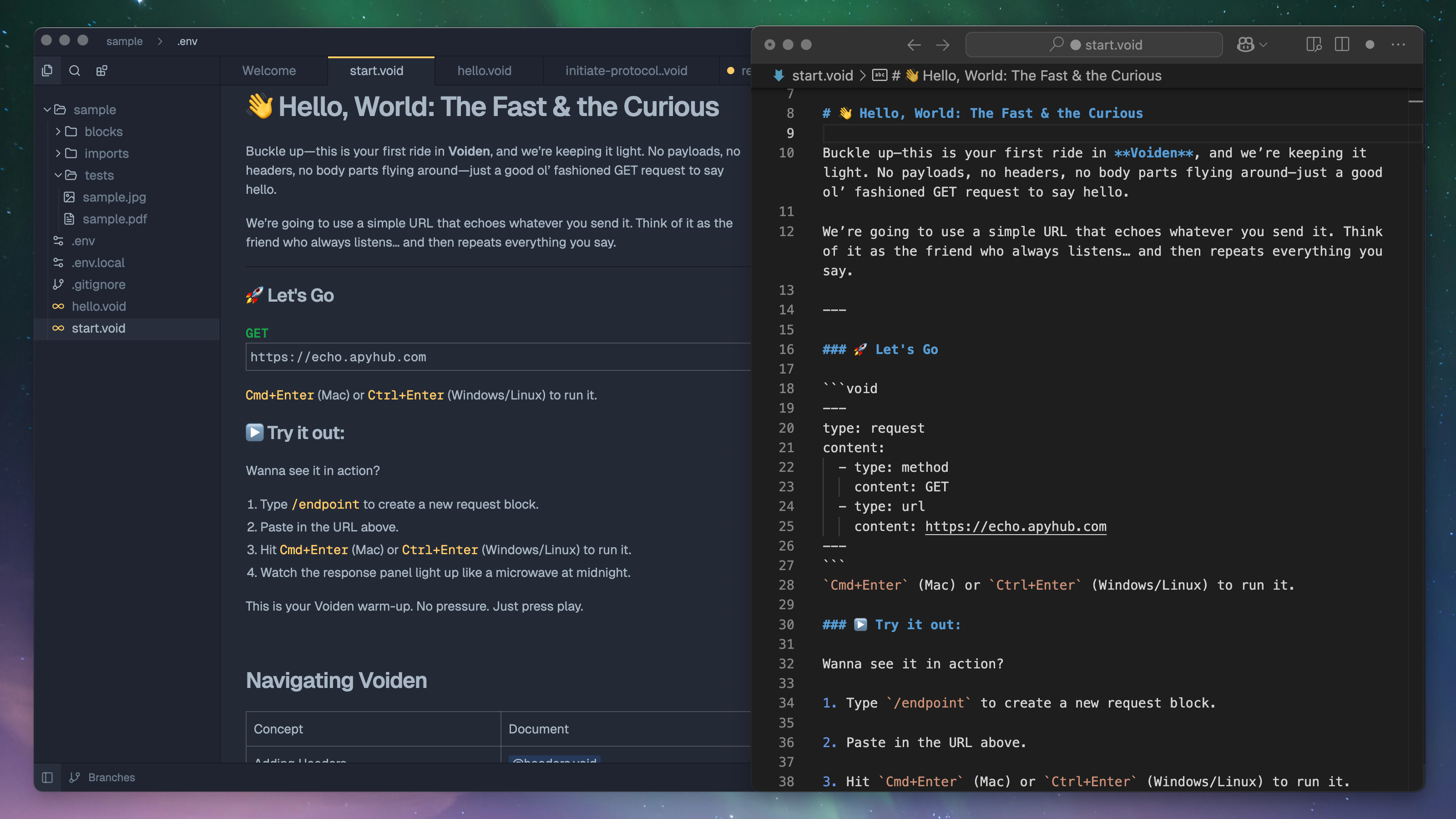 Voiden API -client - Git-native.Modulair.Gemaakt voor ontwikkelaars die bouwen. media 4