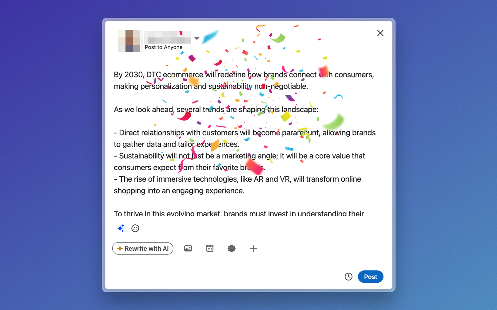 وسائط PostSmithAI — منشورات LinkedIn المدعومة بالذكاء الاصطناعي - اكتب منشورات وتعليقات LinkedIn الأصلية باستخدام الذكاء الاصطناعي 4