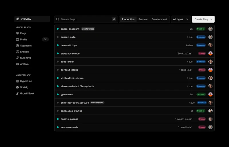 Vercel Flags screenshot 2