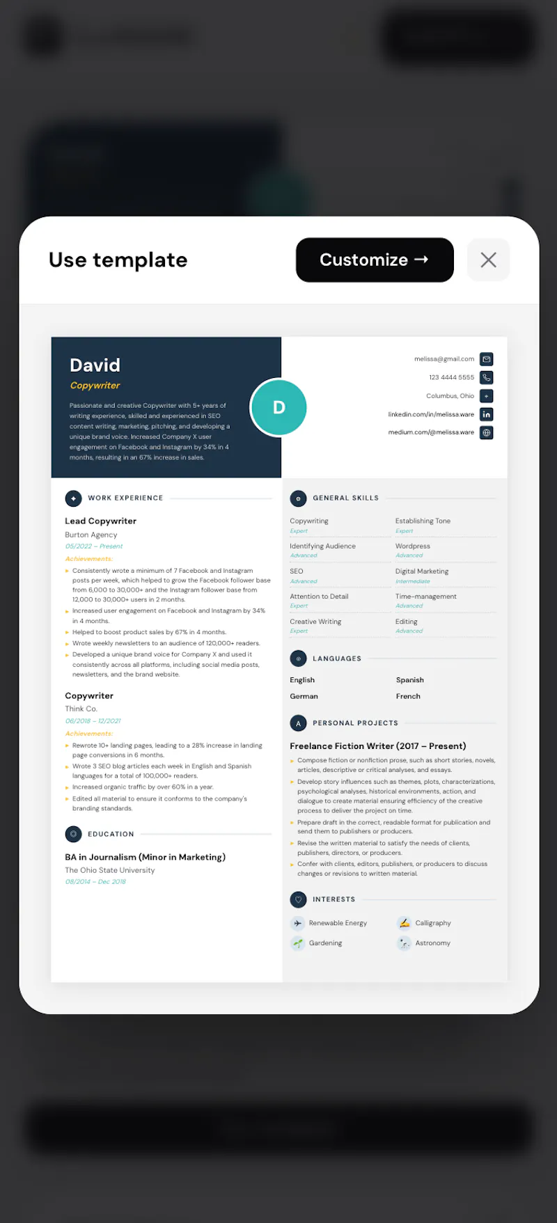 Free Online Resume Builder — iLuvRESUME screenshot 10