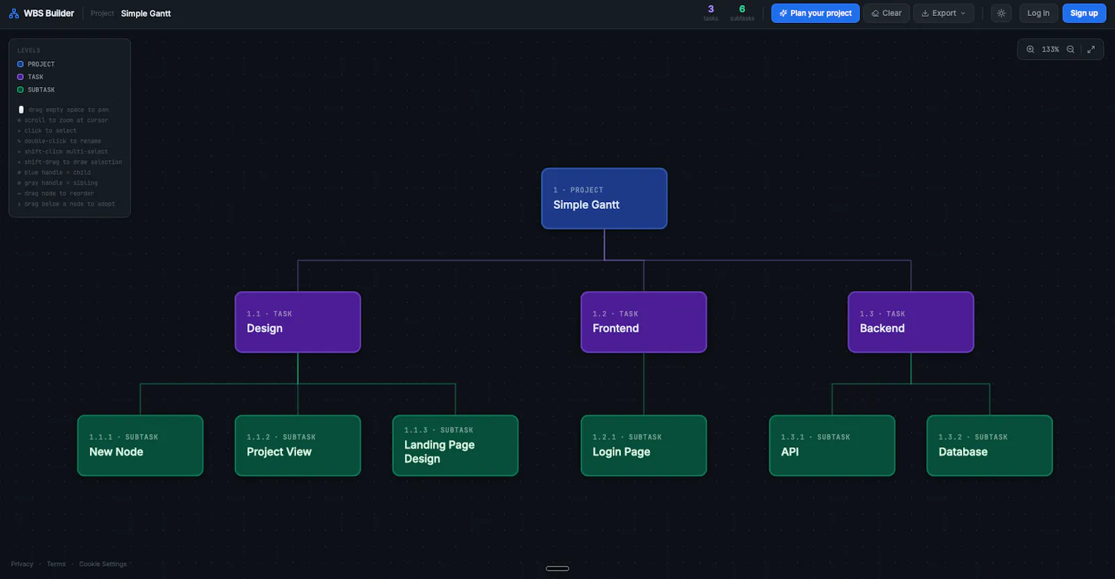 SimpleGantt WBS screenshot 1