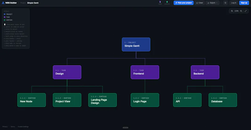 SimpleGantt WBS screenshot 1