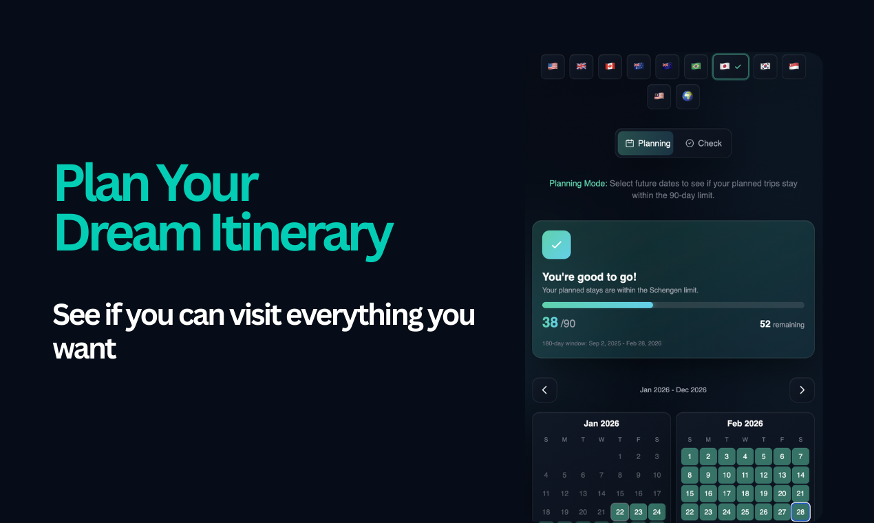 Schengen Zone Calculator gallery image