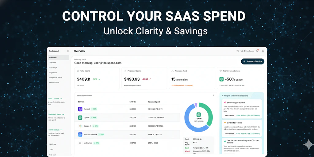 Toolspend:跨工具追蹤 AI 支出、使用量與成本