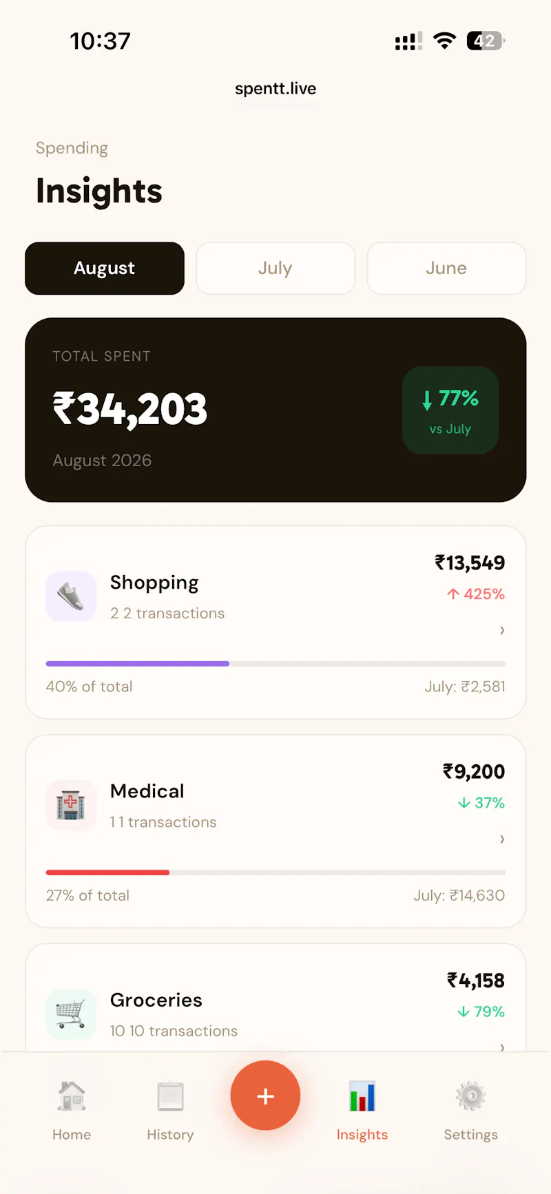 Spentt - 5-second habit to track expense screenshot 4