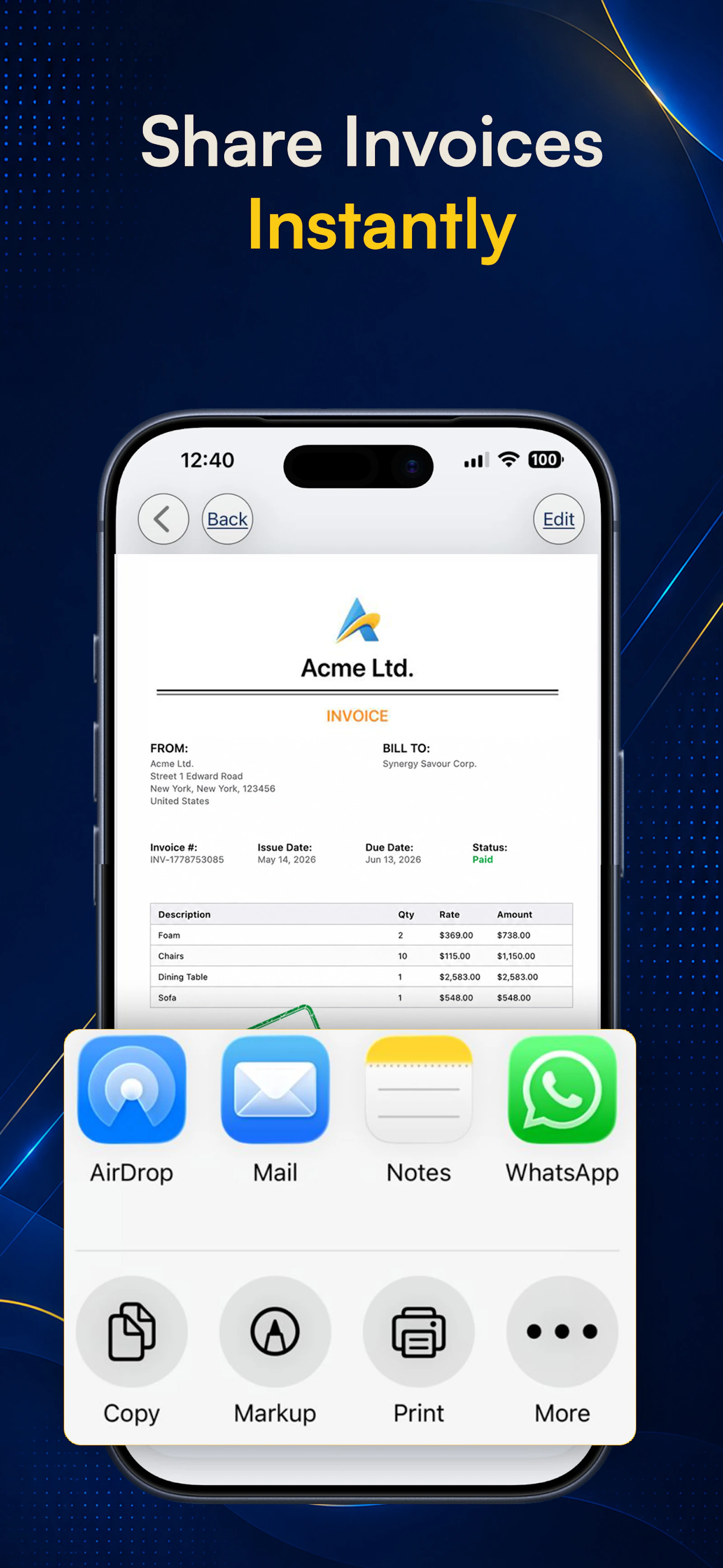 Invoice Creator by Invoicious screenshot 4