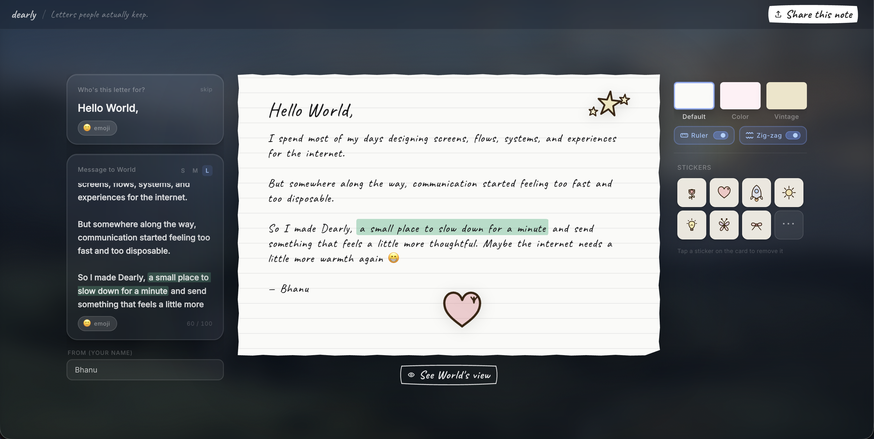 Dearly — Notes that feel personal gallery image