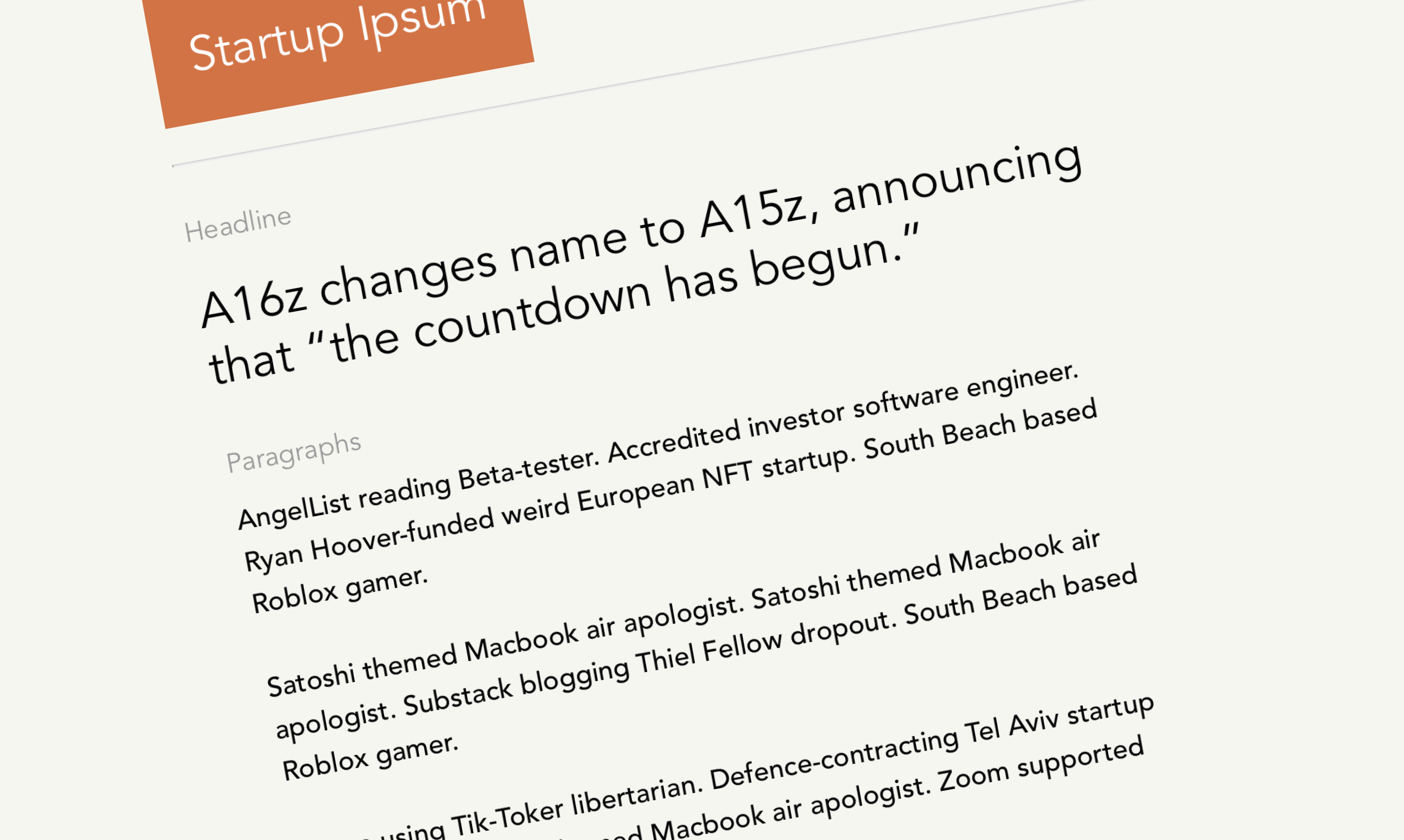 Startup Ipsum Dummy Text Generator For Tech Twitter Product Hunt - weird font generator for roblox