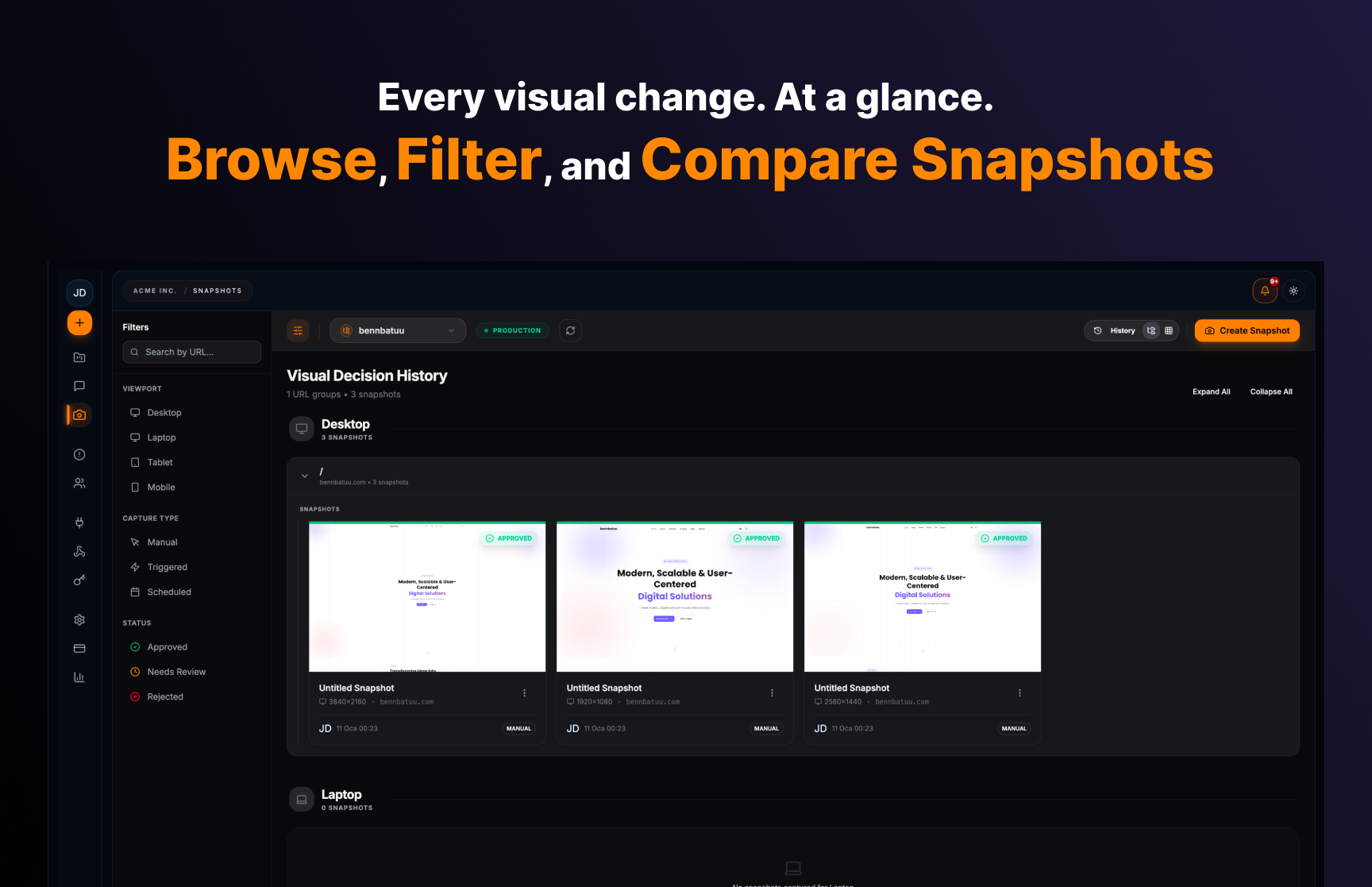 Inpera – Visual QA for Modern Teams - Screenshot 4 showing product features and functionality