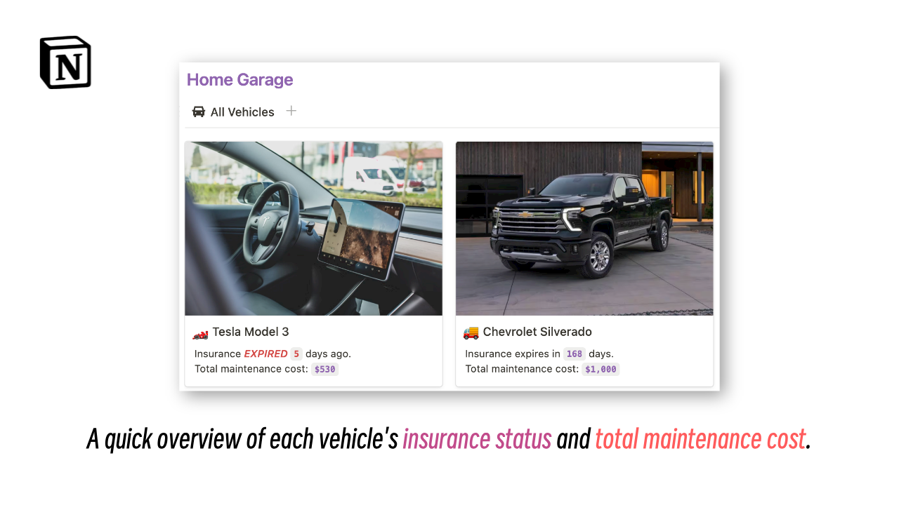 Notion Vehicle Management Portal gallery image