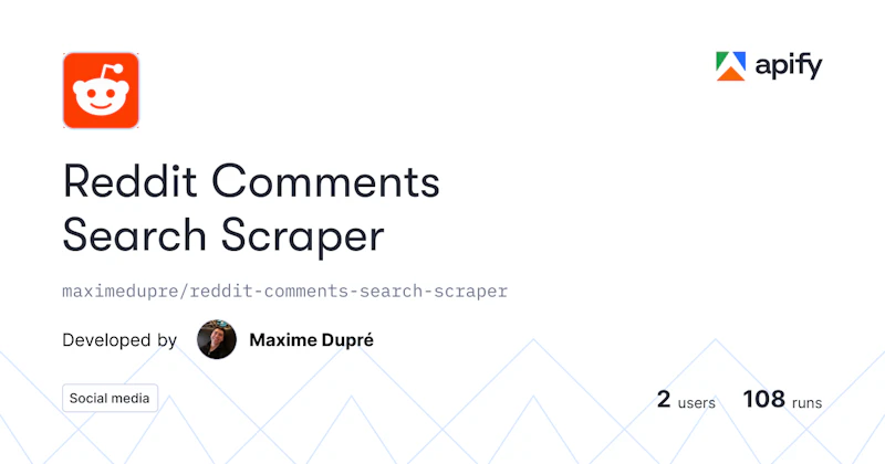 Reddit Comments Search Scraper screenshot 1