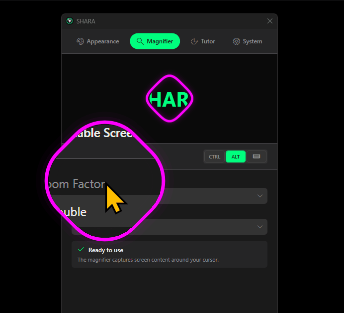 SHARA - Cursor Highlighter & Keystrokes - Screenshot 4 showing product features and functionality