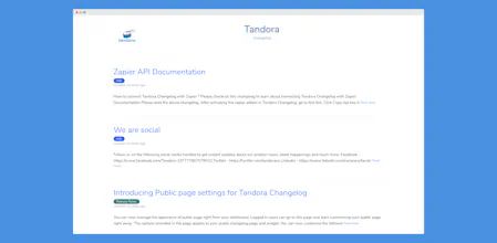 Tandora Changelog gallery image