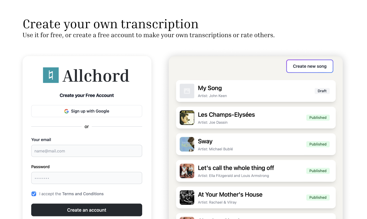 Allchord - Die offene Musik -Transkriptionsplattform Medien 3