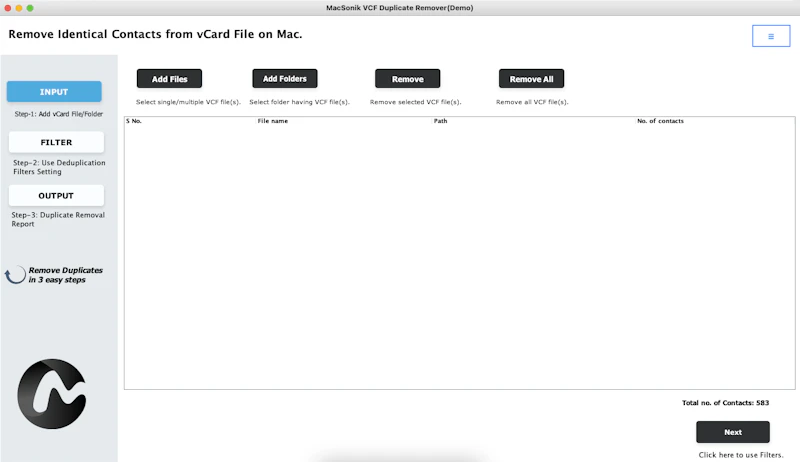 MacSonik vCard Duplicate Remover screenshot 4