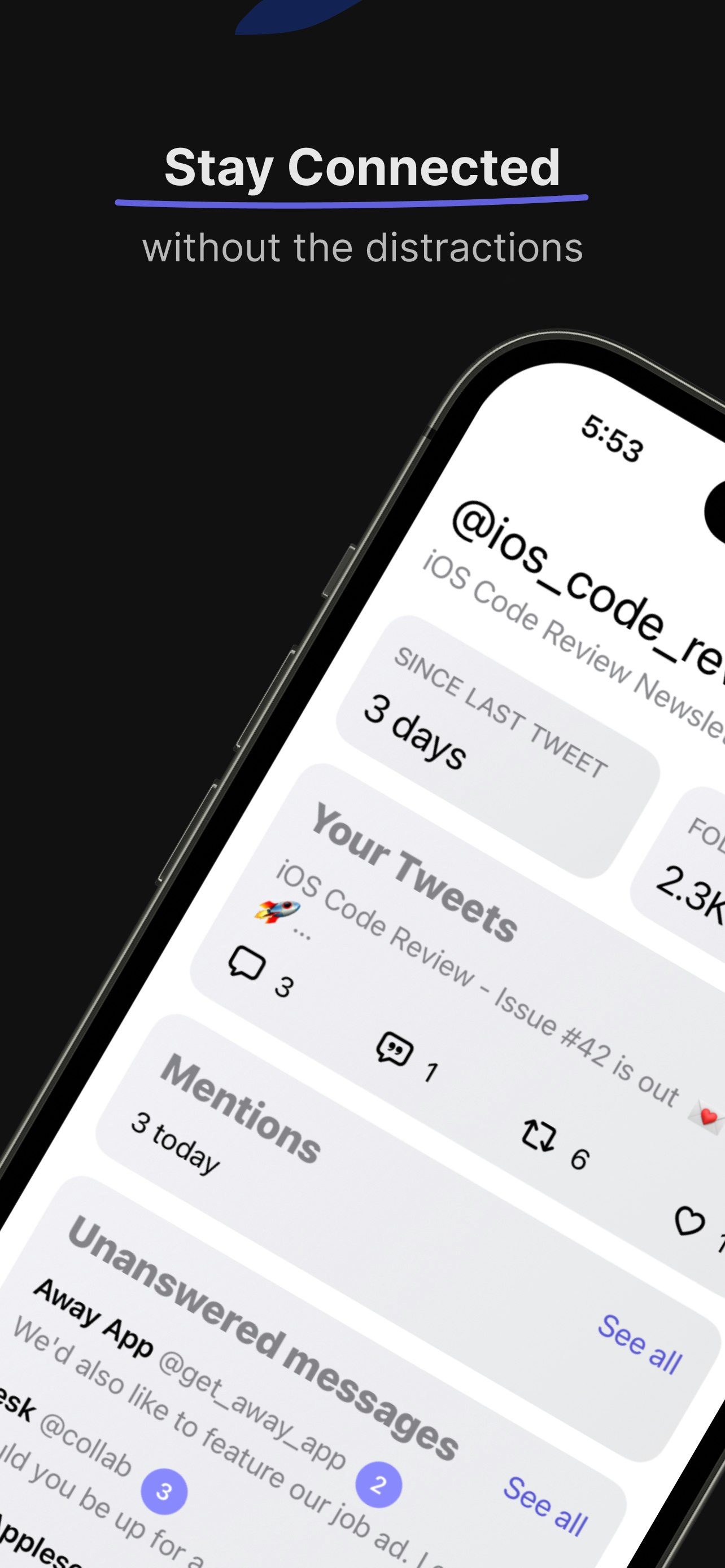 Away: Dashboard for Twitter media 3
