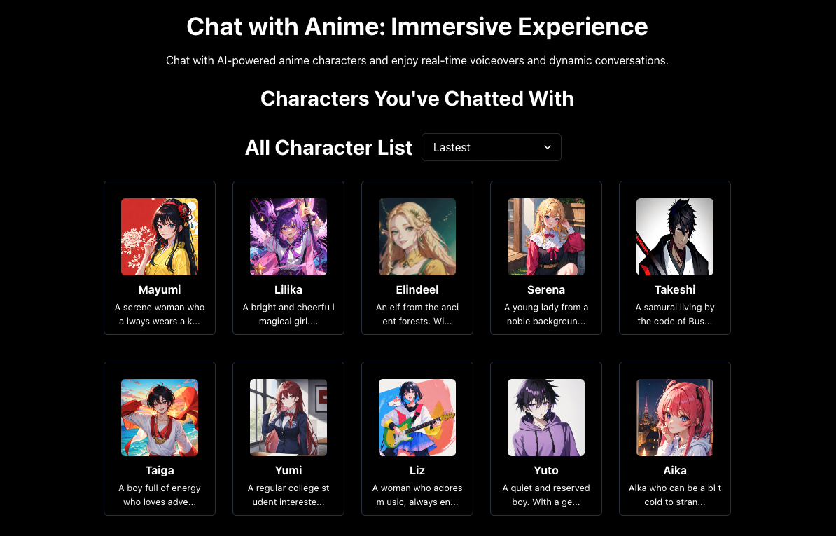 Chat met anime - Chat met anime-personages en geniet van realtime voice-overs media 1