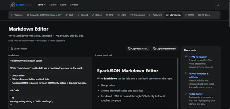 SparkJSON screenshot 3