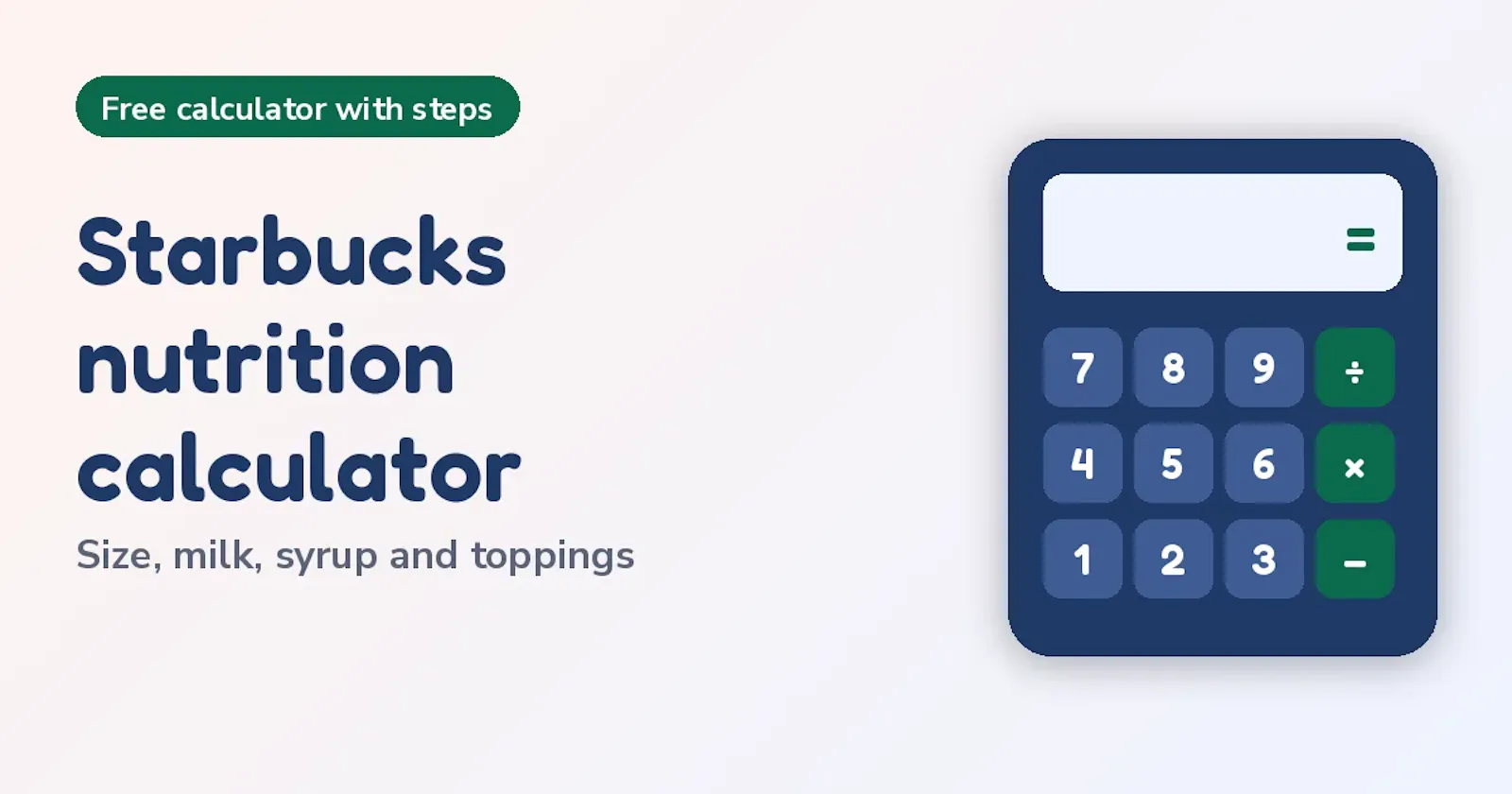 Starbucks Calorie Calculator screenshot 1