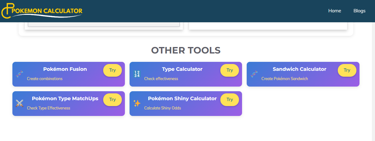 Calculadora do tipo Pokemon media 3