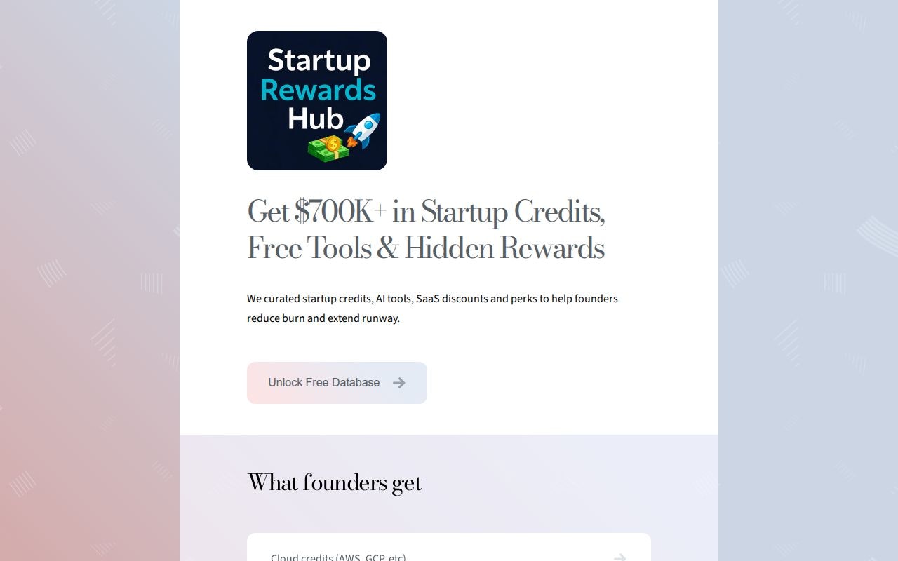 Startup Rewards Hub - Screenshot 2 showing product features and functionality