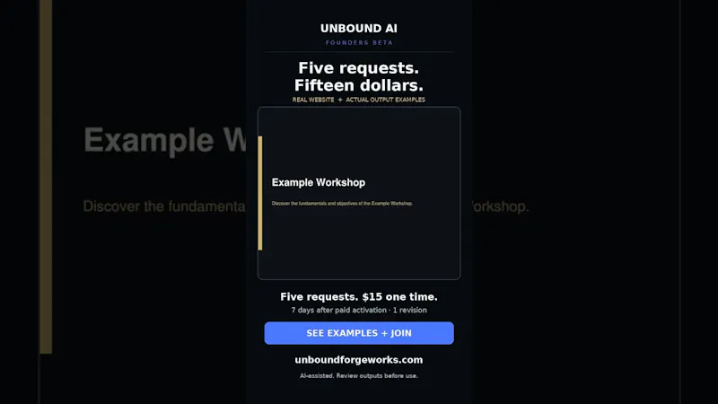 UNBOUND AI Founders Beta screenshot 1 (video preview)
