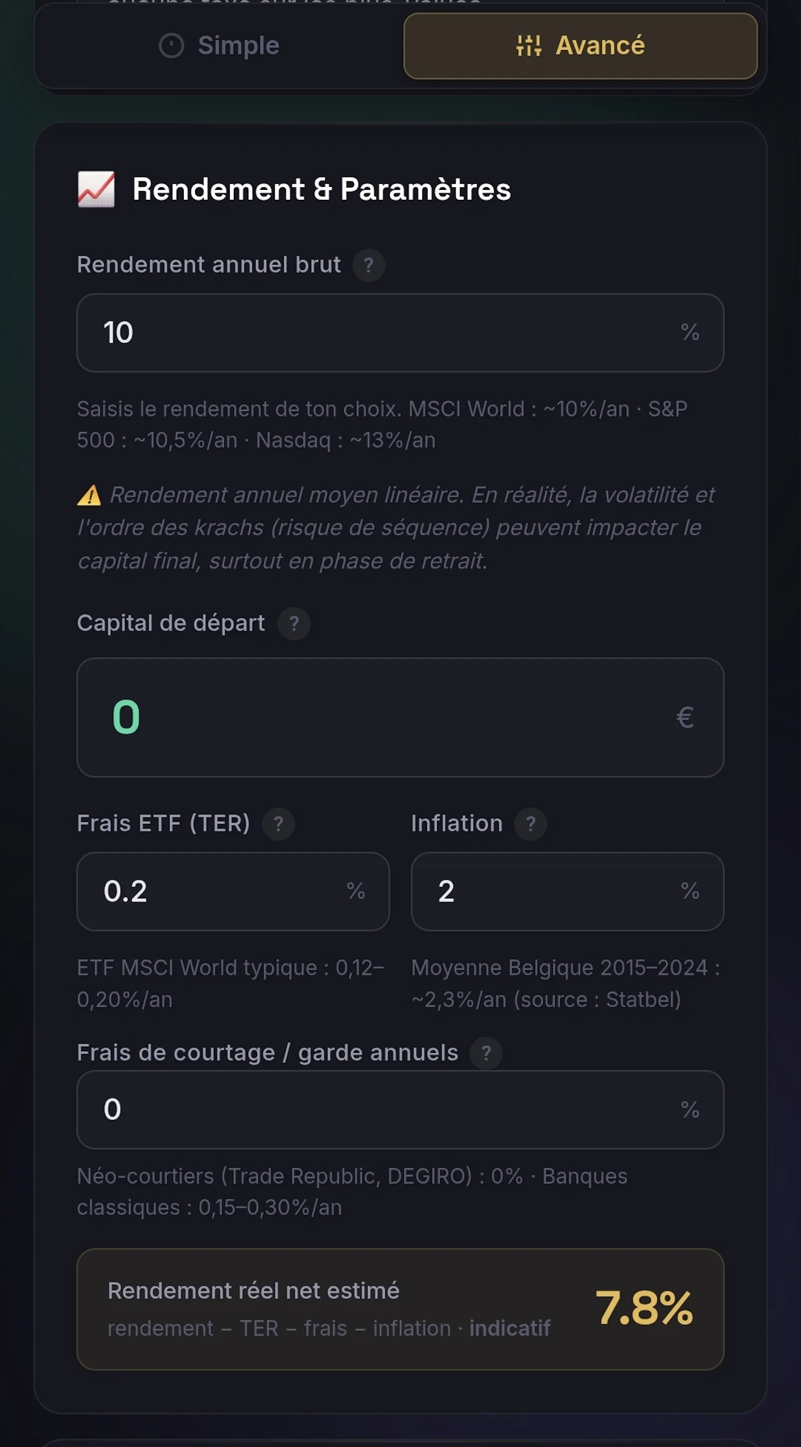 Simulateur etf screenshot 5