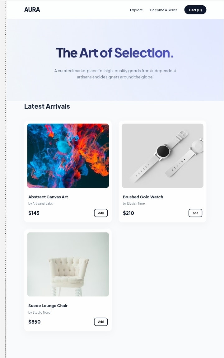 Marketplace website template  - Main product screenshot demonstrating key features and user interface