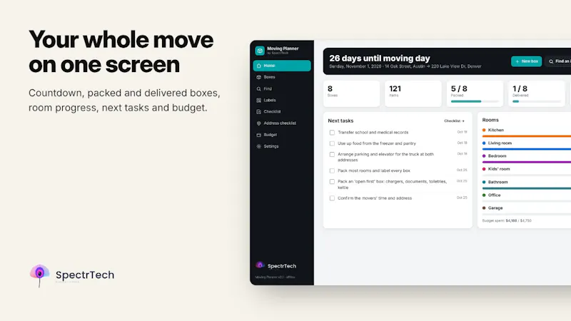 Moving Planner with QR Box Labels screenshot 6