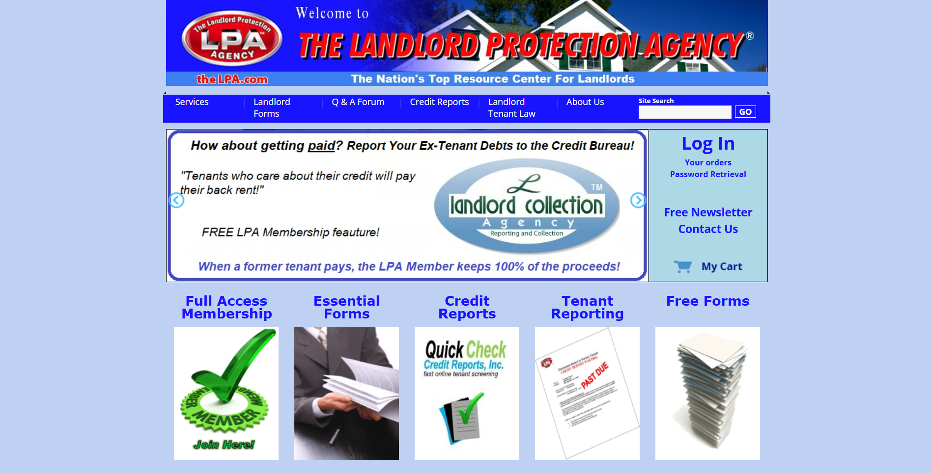 The Landlord Protection Agency - Main product screenshot demonstrating key features and user interface