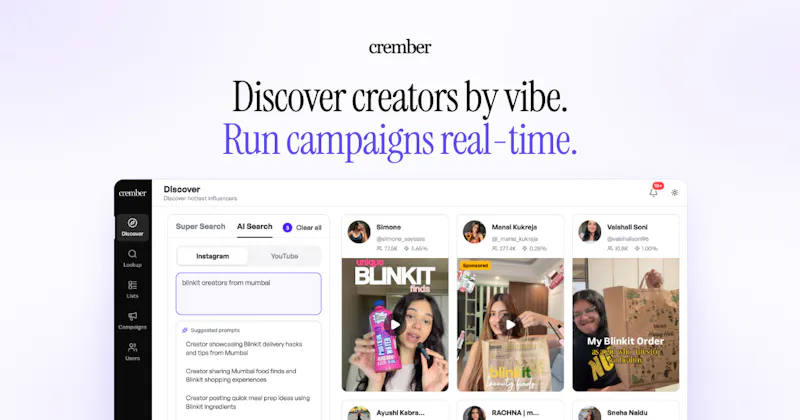 Crember - AI Influencer Search  screenshot 1