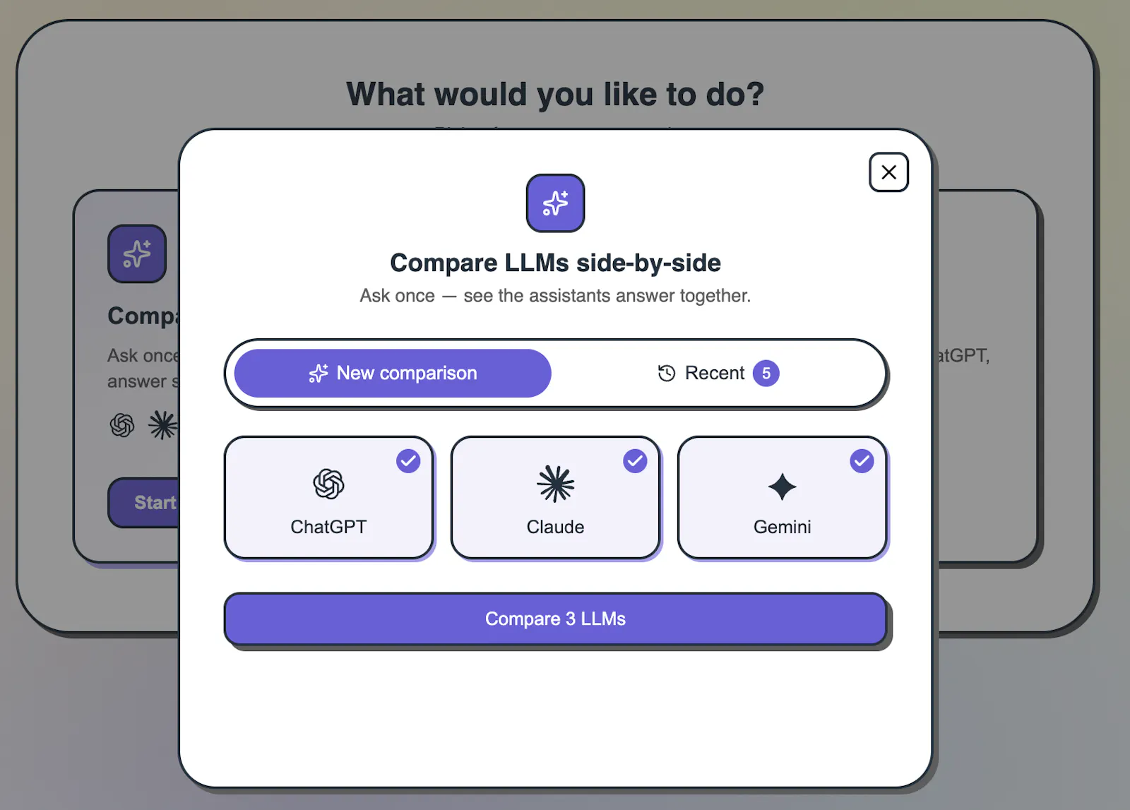 CompareLLMS screenshot 2