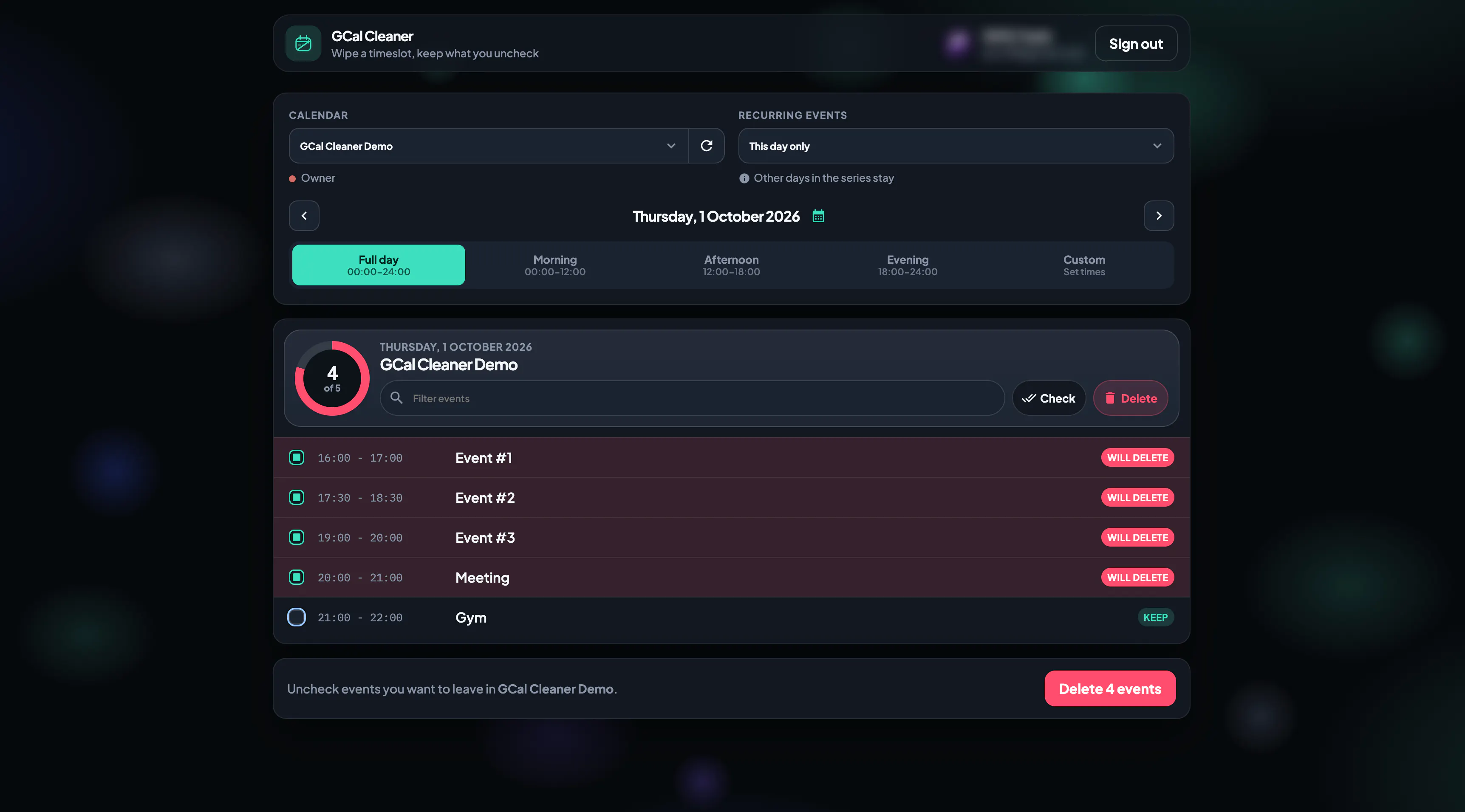 GCal Cleaner gallery image