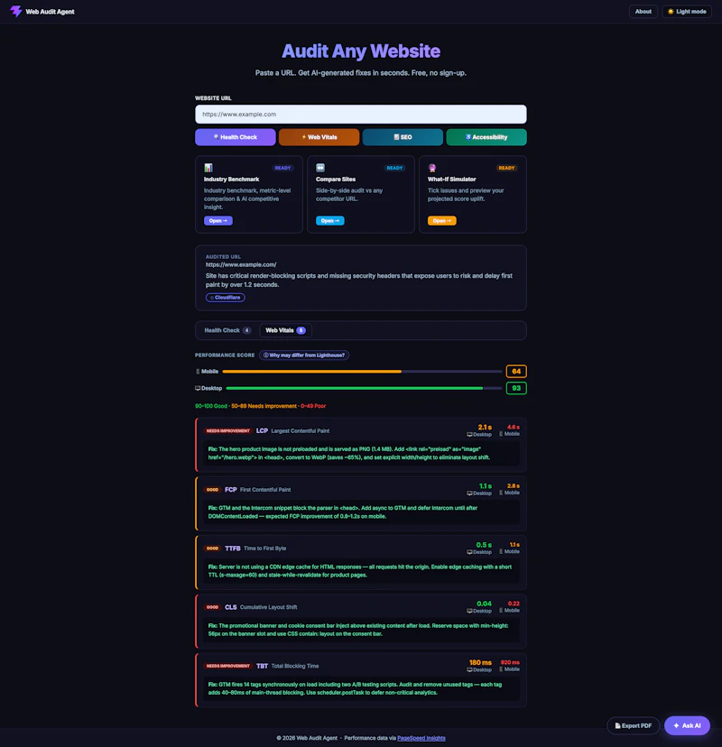 Web Audit Agent  screenshot 3