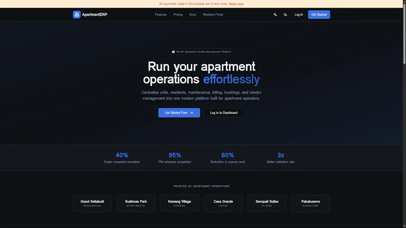 ApartmentERP - Facility Mgmt Platform screenshot 1