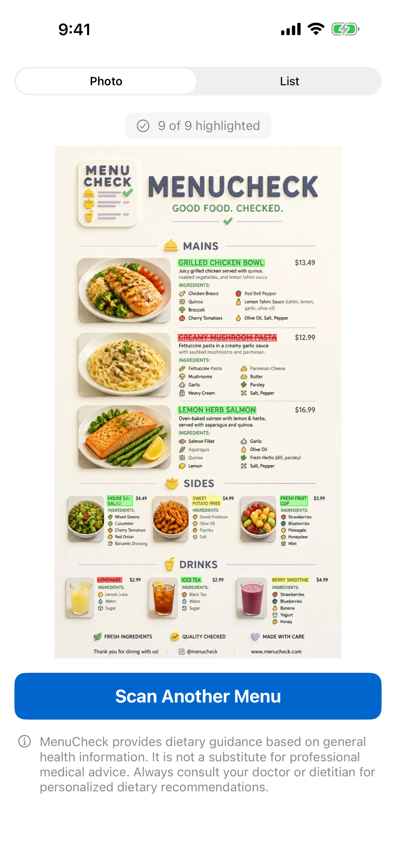 MenuCheck gallery image