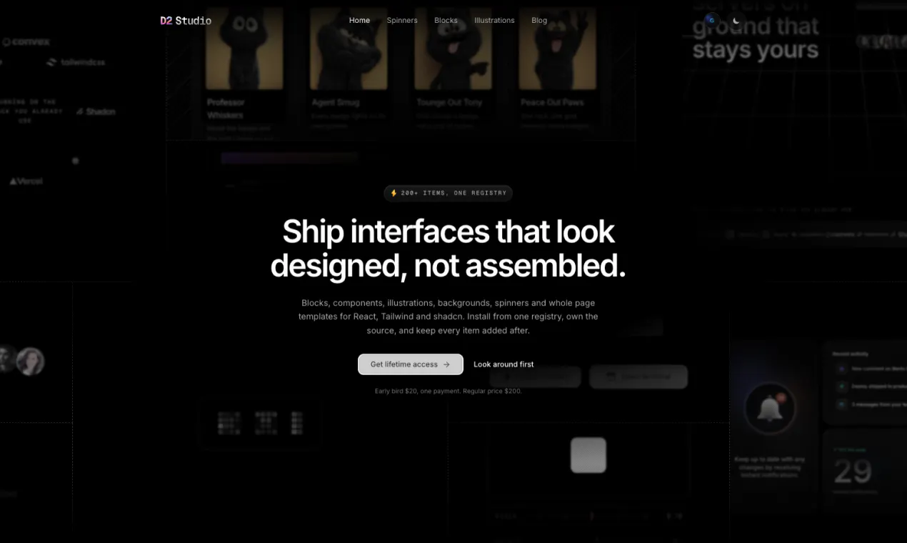 D2Studio UI Library gallery image