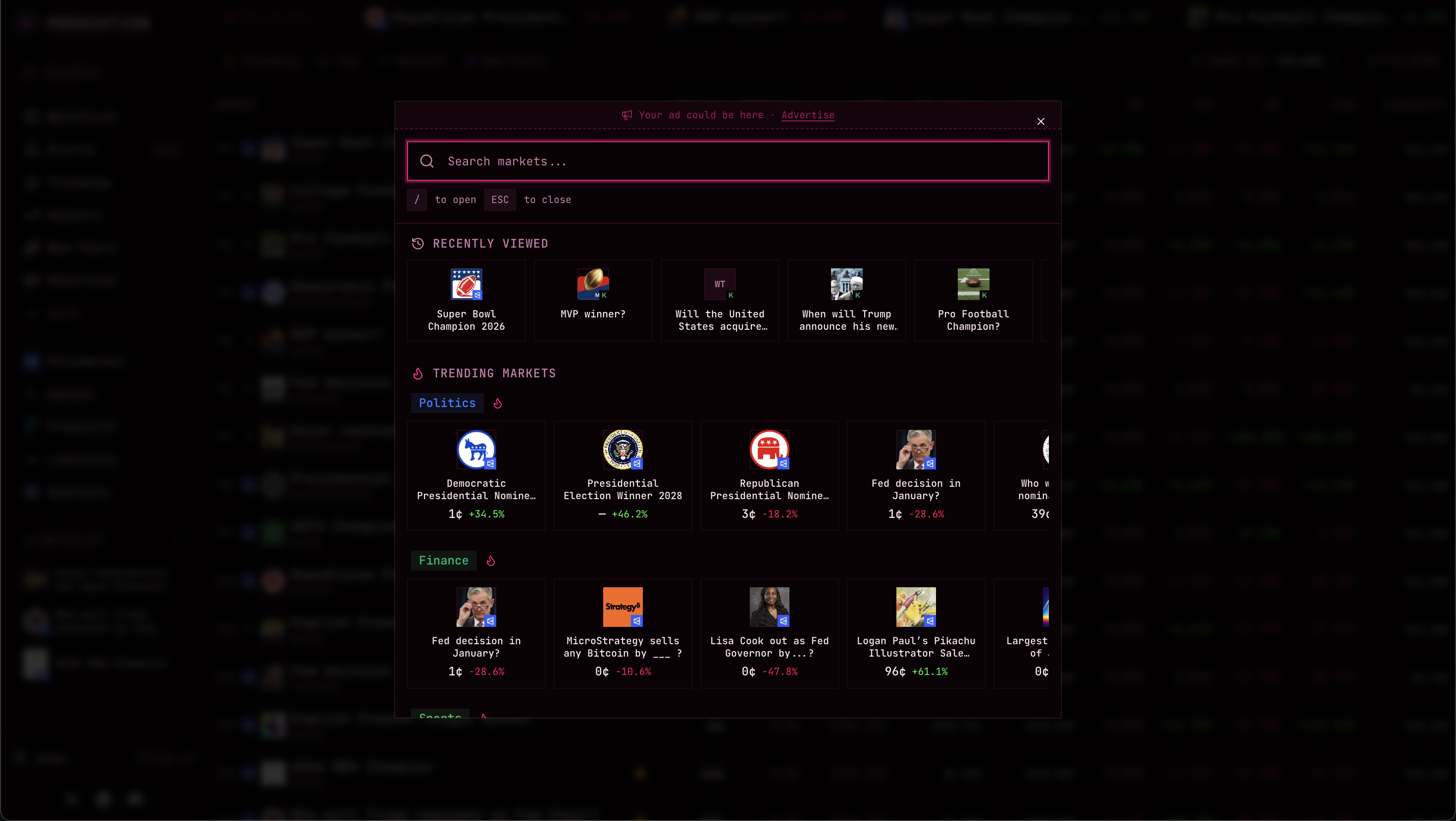 Prediktion - Screenshot 2 showing product features and functionality