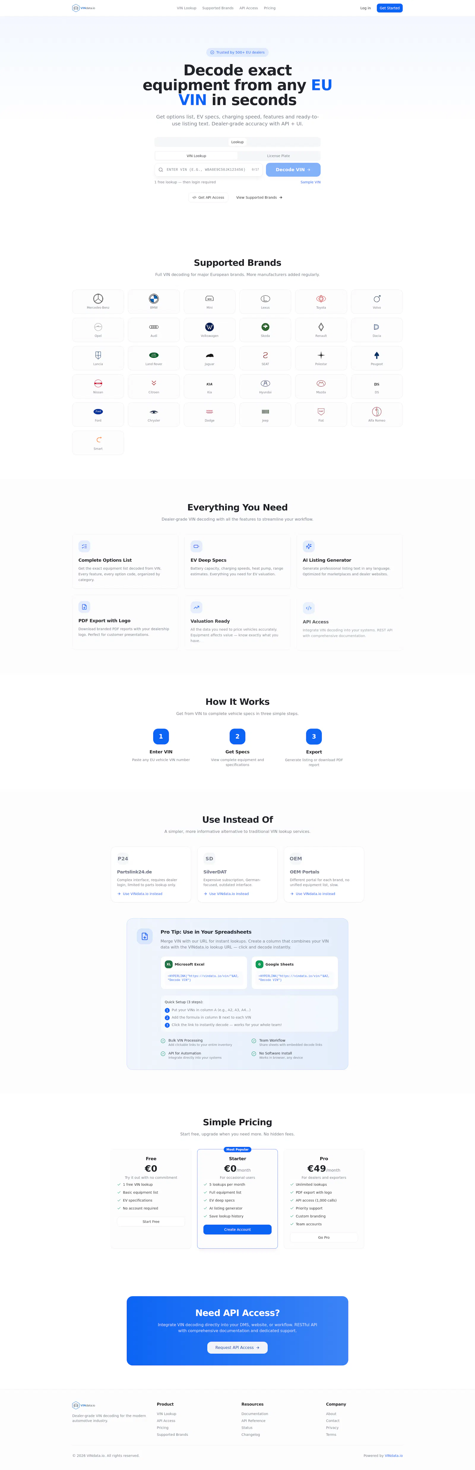 VINdata.io screenshot 1