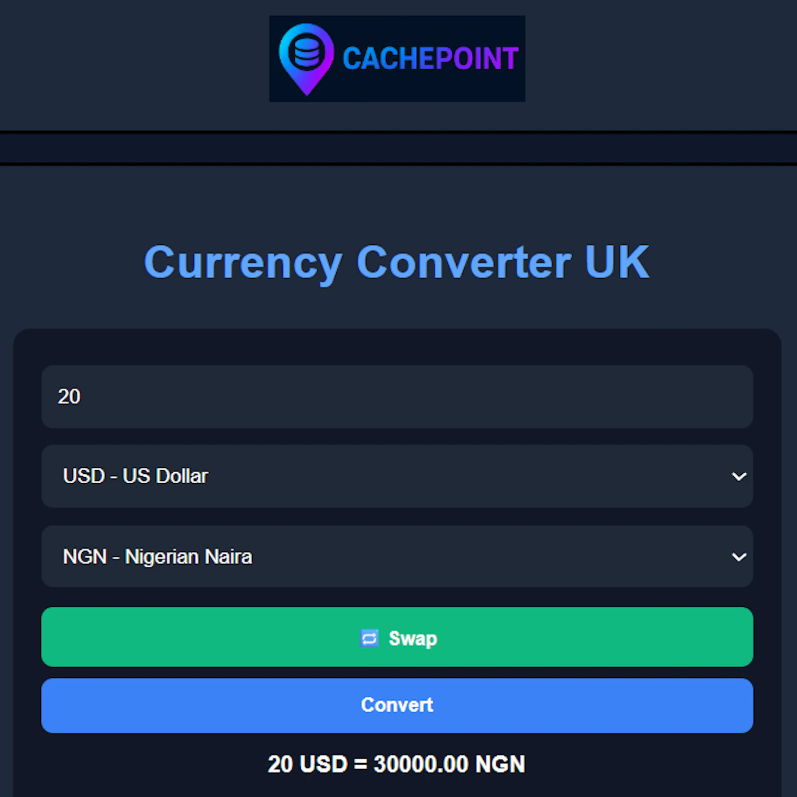 CachePoint Currency Converter screenshot 3