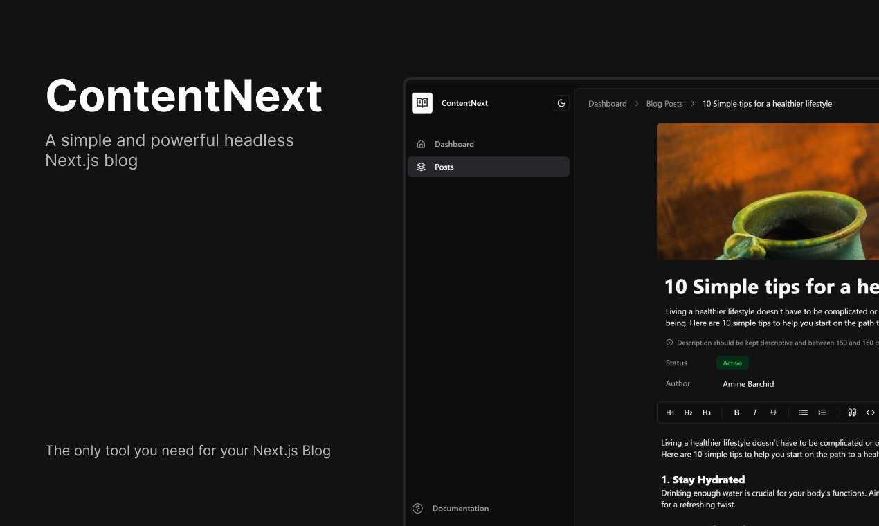 startuptile ContentNext-Supercharge your Next.js site with a powerful headless blog