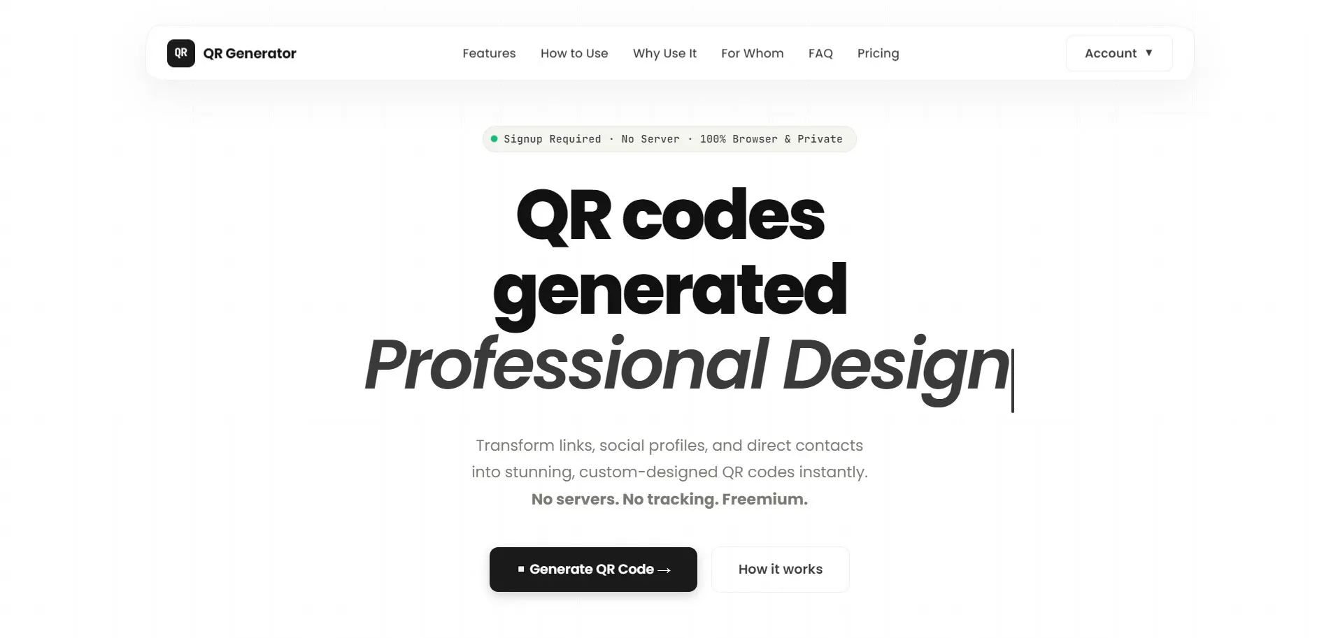 QRBuilderPro: Free No-Watermark QR 제품 배너