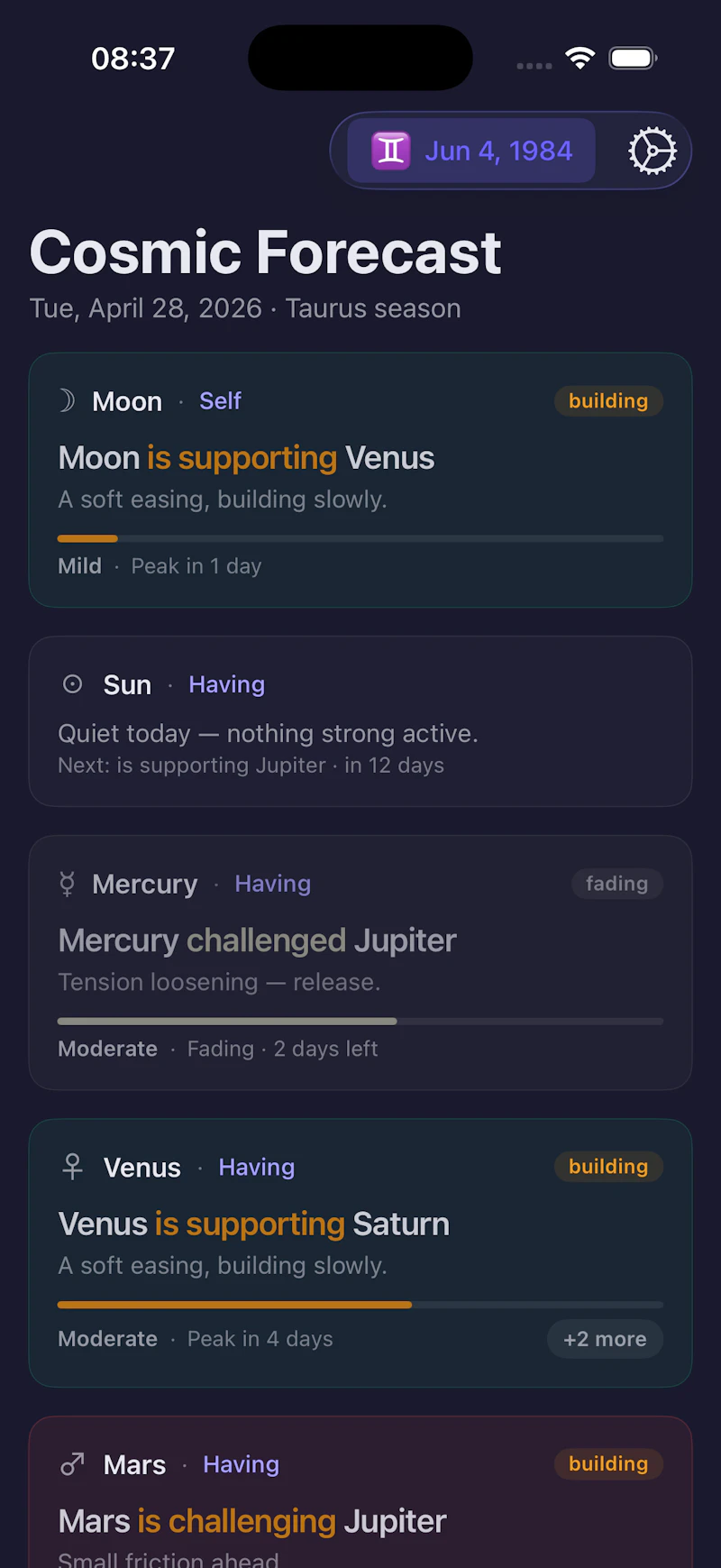 Cosmic Forecast Daily screenshot 2