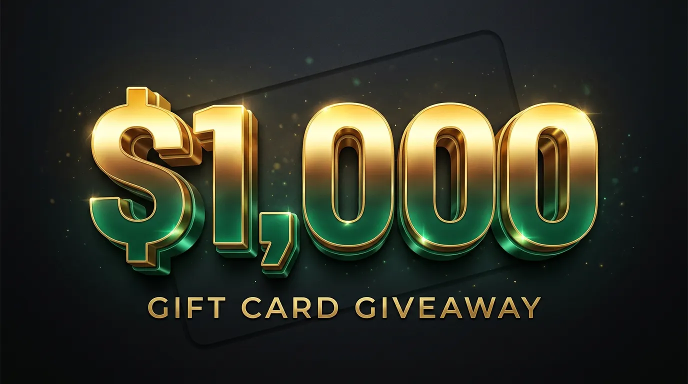 $1,000 Gift Card Giveaway: Bonus Entries gallery image