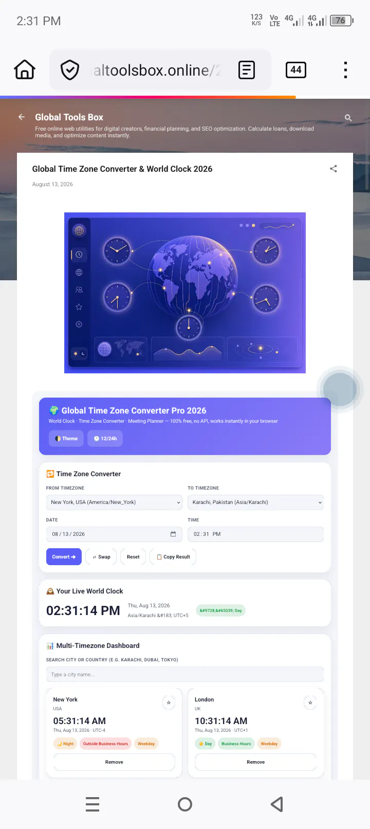 Global Time Zone Converter gallery image