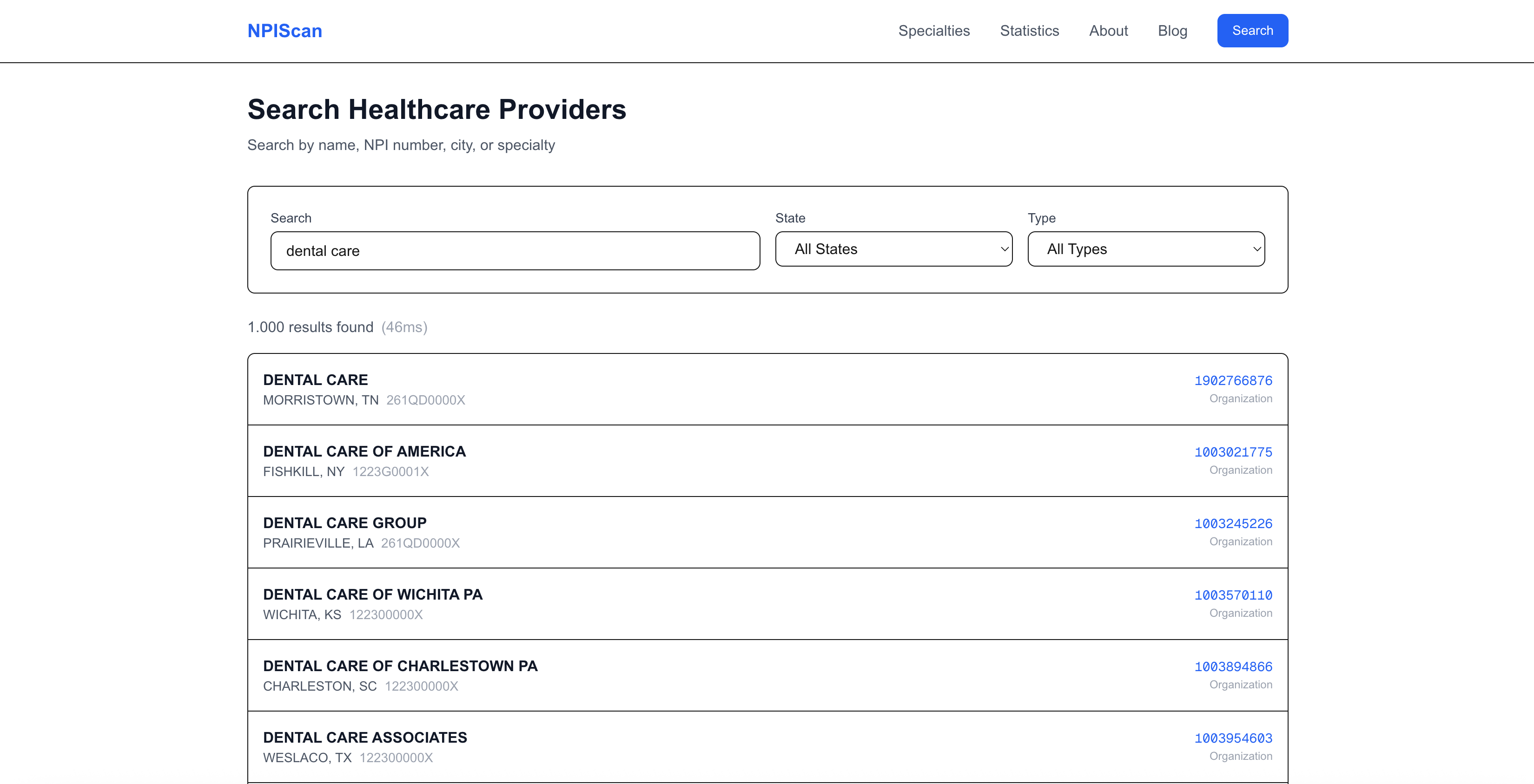 NPIScan - Screenshot 4 showing product features and functionality