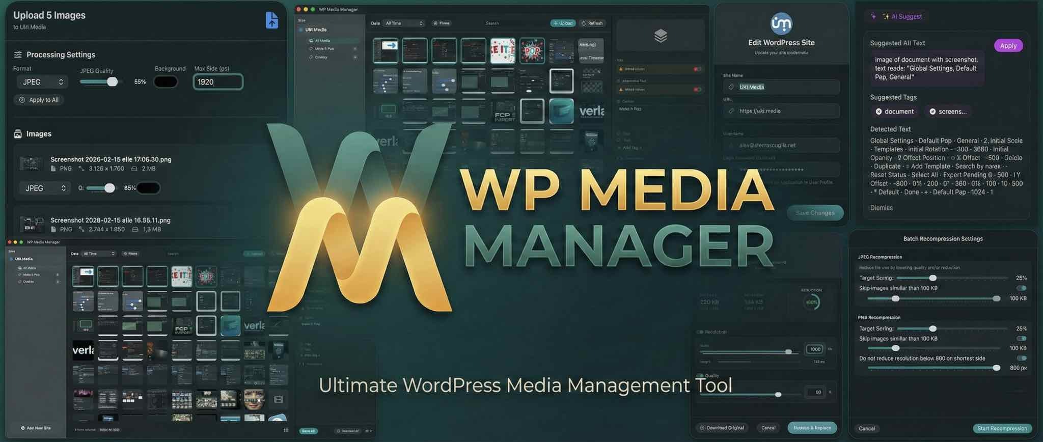 WP Media Manager - Product Hunt launch logo and brand identity